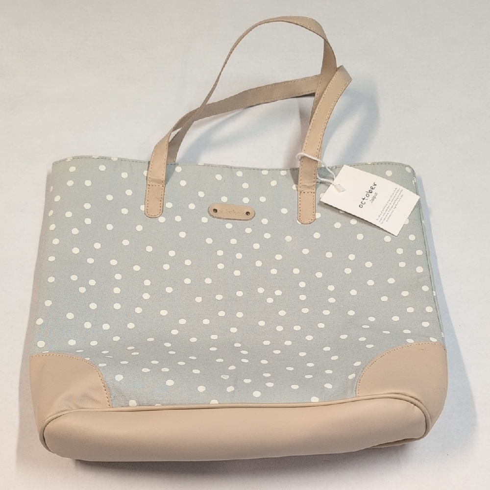 🌈5/$20🌈 Bundle 😍!October Jaipur Blue and Cream Polka Dot Tote